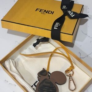 Fendi Brown and Black Squirrel Key Holder